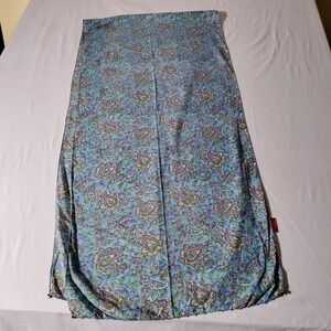 Soma Scarf Stole Light Blue Paisley 21" x 85" Beaded Ends No Content Tag